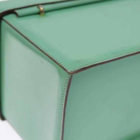 CELINE Vanity Cosmetic Pouch Leather Green Auth 74541 - Picture 16 of 16